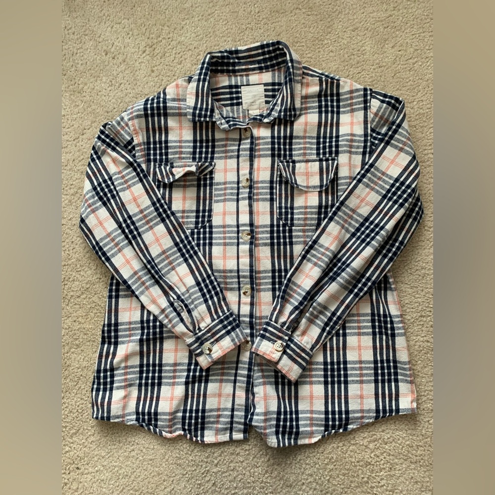 Orange and Navy Flannel